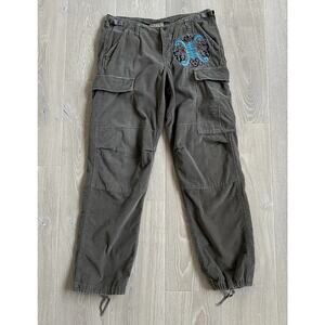 DA-NANG Vintage Corduroy Cargo Asian Embroidered Pants Y2K